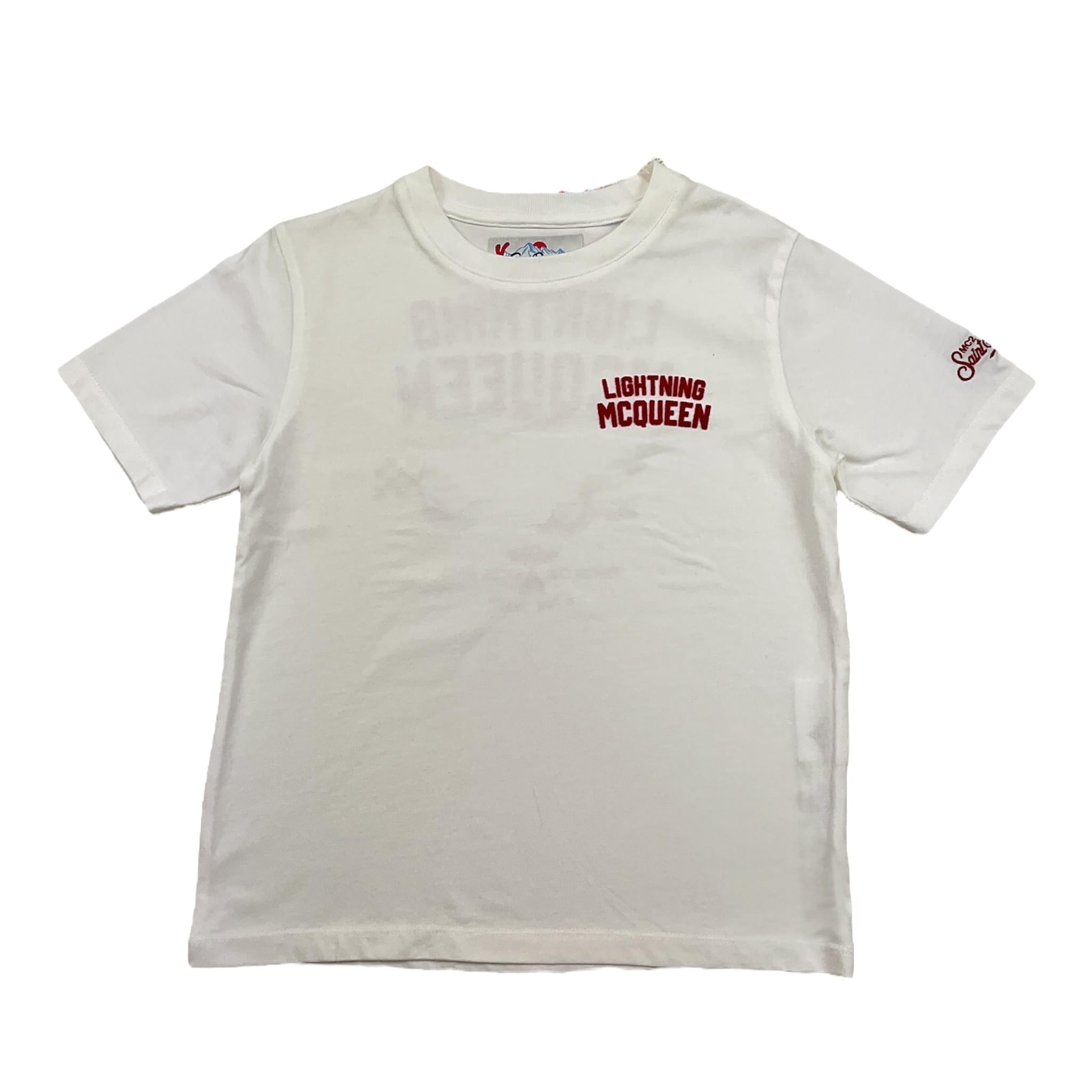 SAINT BARTH t-shirt girocollo tinta unita con stampa Bianco per Bambino LINGHTING BIANCO SAINT BARTH 
