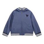 Guess Giubbino Tinta Unita con Zip E Cappuccio per Neonato N5RL11WCFM0 BLU GUESS 