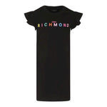 John Richmond Abito Tinta Unita con Stampa per Bambina RGP25159VEX NERO JOHN RICHMOND 
