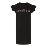 John Richmond Abito Tinta Unita con Stampa per Bambina RGP25159VEX NERO JOHN RICHMOND 