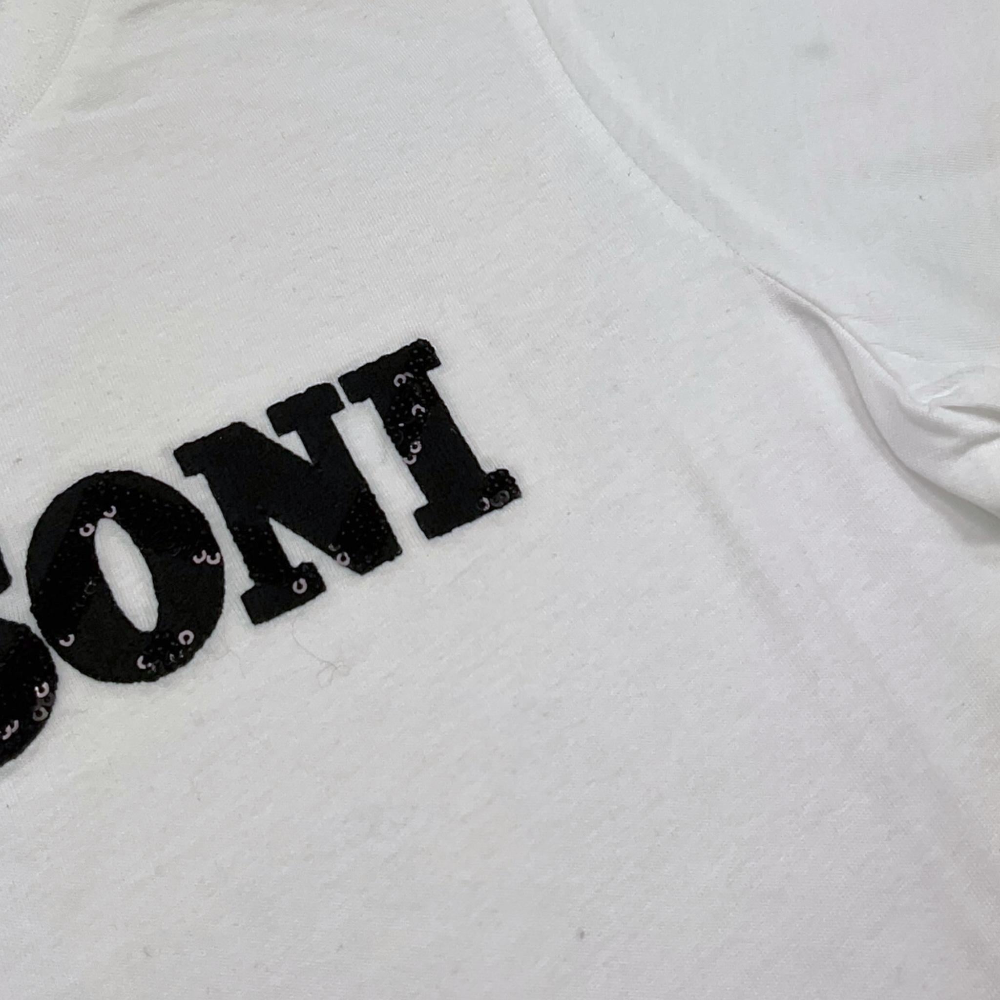 Missoni T-Shirt Girocollo Tinta Unita con Paillettes per Bambina MV8A11 BIANCO MISSONI 