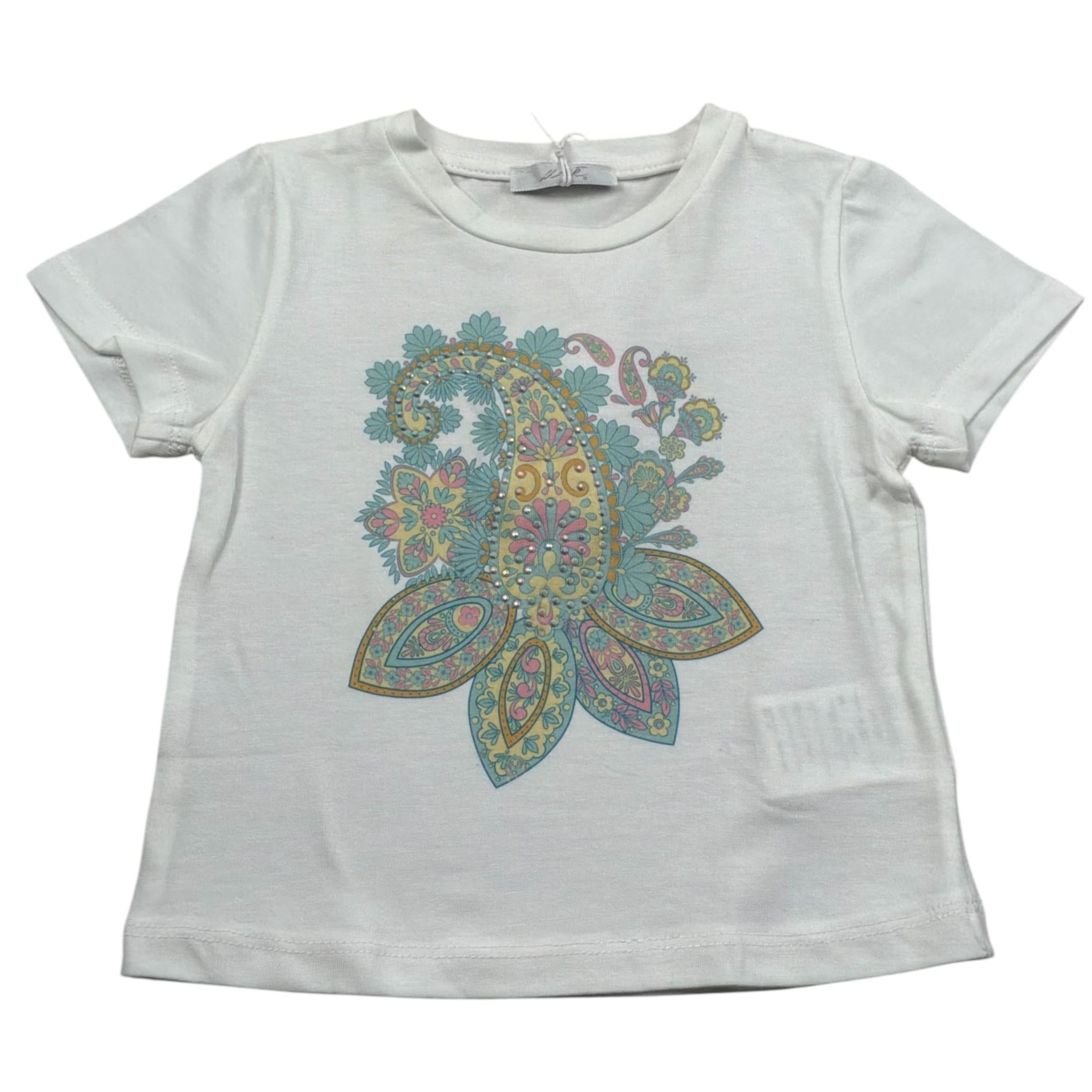 M+E' T-Shirt Girocollo tinta unita con Stampa Bianco per Neonata UE1862X BIANCO M+E' 