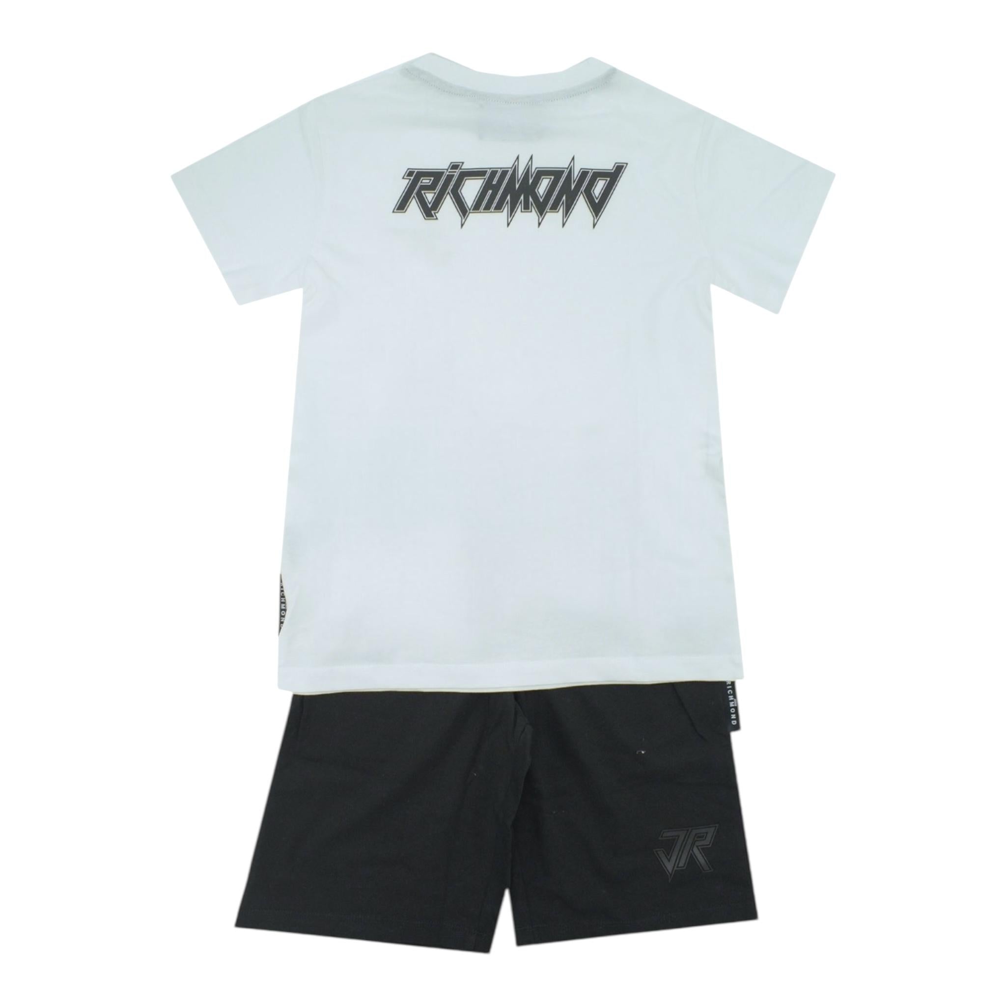 John Richmond Completo 2 Pezzi T-Shirt-Bermuda Tinta Unita per Neonato RBP25134CJX BIANCO/NERO JOHN RICHMOND 