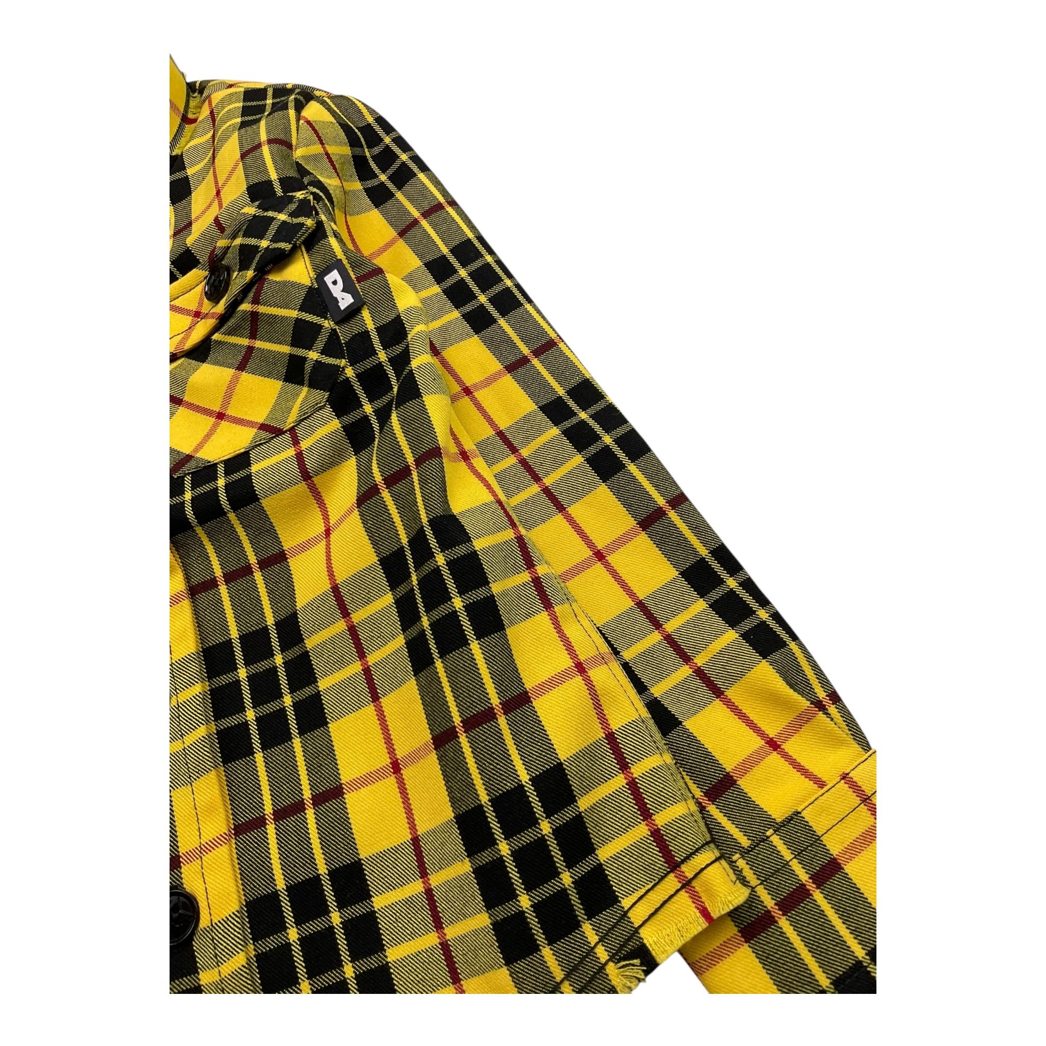 DANIELE ALESSANDRINI camicia tinta unita con fantasia a quadri Giallo per Bambino 1231C00064 GIALLO DANIELE ALESSANDRINI 