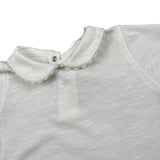 Lalalu' T-Shirt Tinta Unita con Colletto per Neonata TSL11P BIANCO LALALU' 