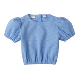 Sarabanda Top Traforato Mezza Manica Tinta Unita per Neonata 0B257N AZZURRO SARABANDA 