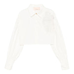 Elisabetta Franchi Camicia Manica Lunga Tinta Unita con Ricami per Bambina EFCA263X PANNA ELISABETTA FRANCHI 