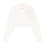 Elisabetta Franchi Camicia Manica Lunga Tinta Unita con Ricami per Bambina EFCA263X PANNA ELISABETTA FRANCHI 