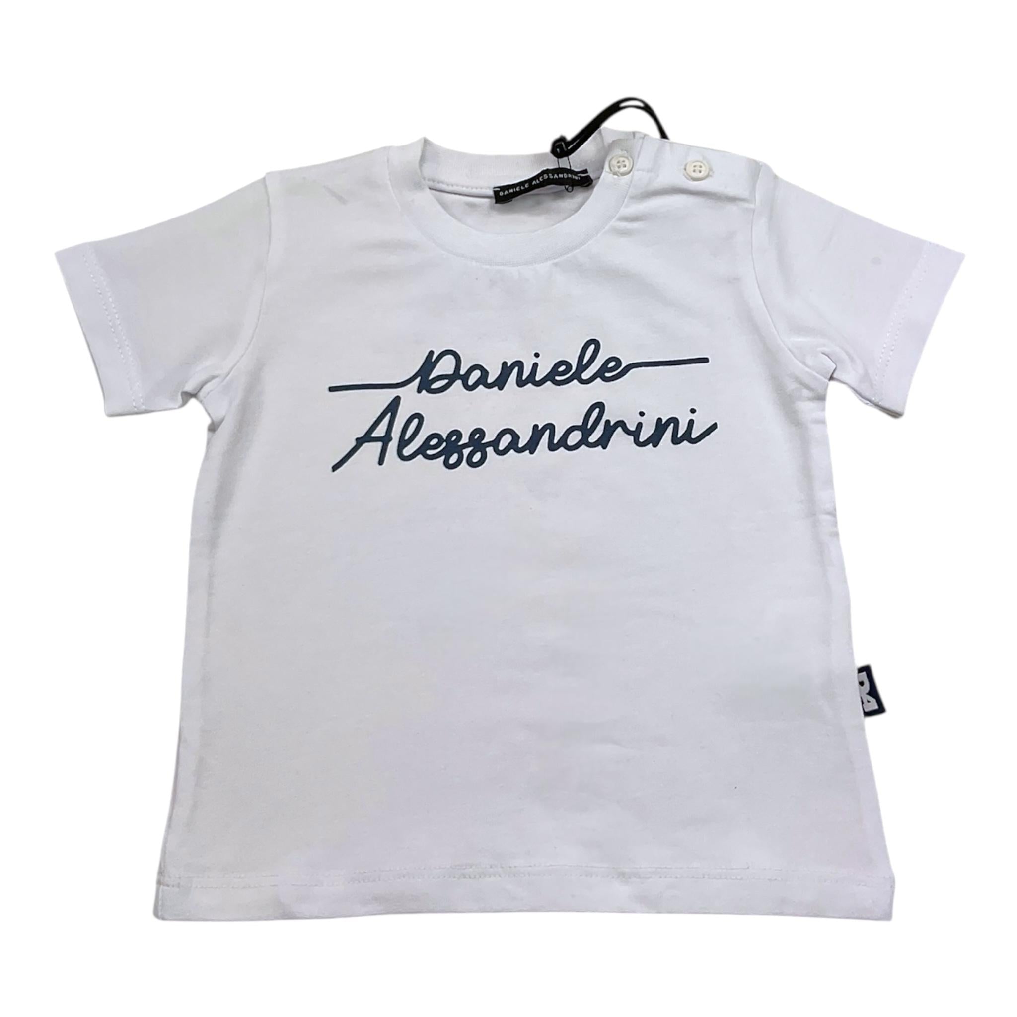 Daniele Alessandrini T-Shirt Girocollo Tinta Unita con Stampa per Neonato 1296M00214 BIANCO DANIELE ALESSANDRINI 