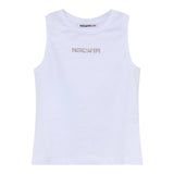 Patrizia Pepe Canotta Tinta Unita con Brillantini per Bambina 7M0813 BIANCO PATRIZIA PEPE 