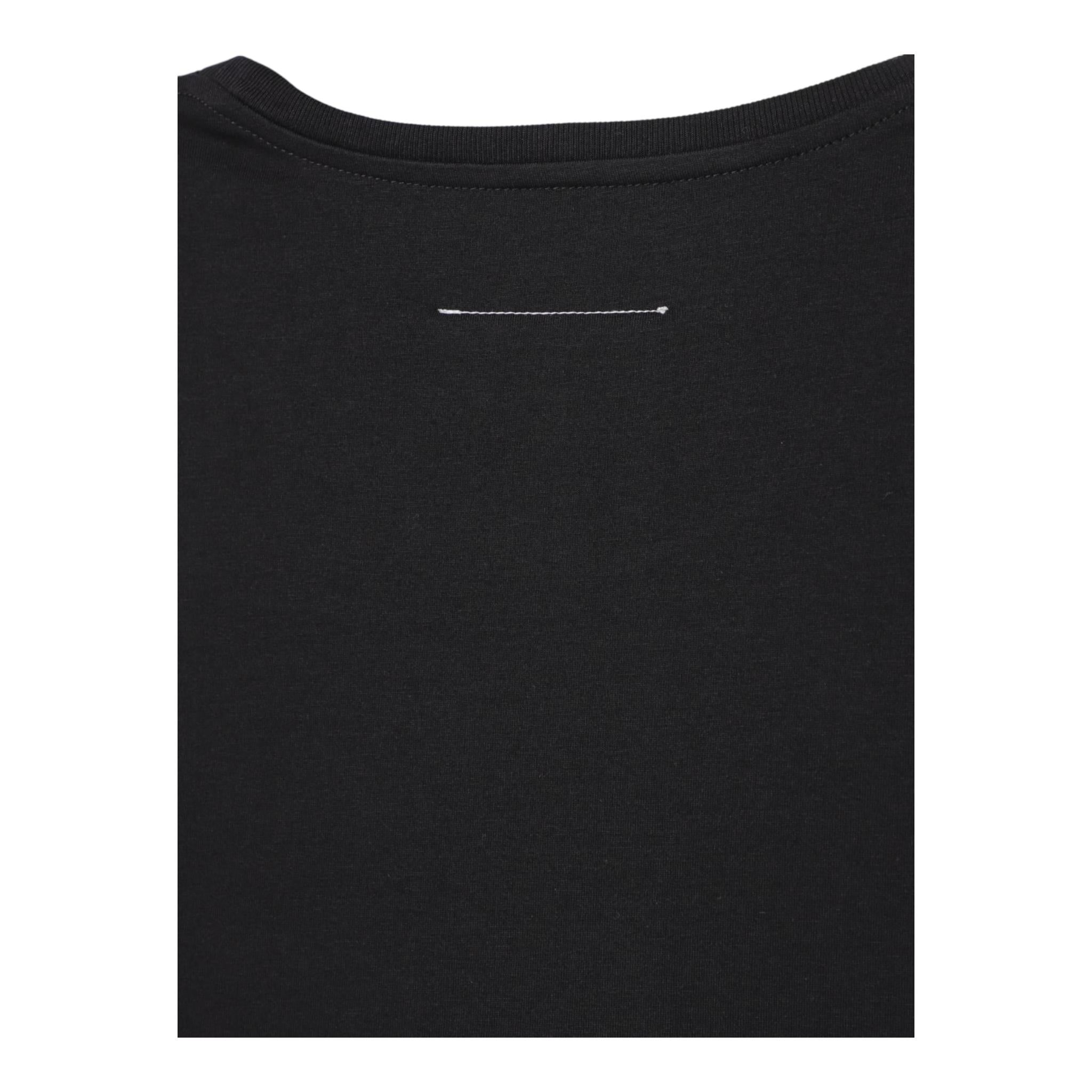 Maison Margiela T-Shirt Girocollo Tinta Unita con Stampa per Bambina M60806M NERO MAISON MARGIELA 