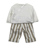 Marlu' Completo 4 Pezzi Cardigan-Camicia-Papillin-Pantalone per Neonato EF6661 PANNA MARLU' 