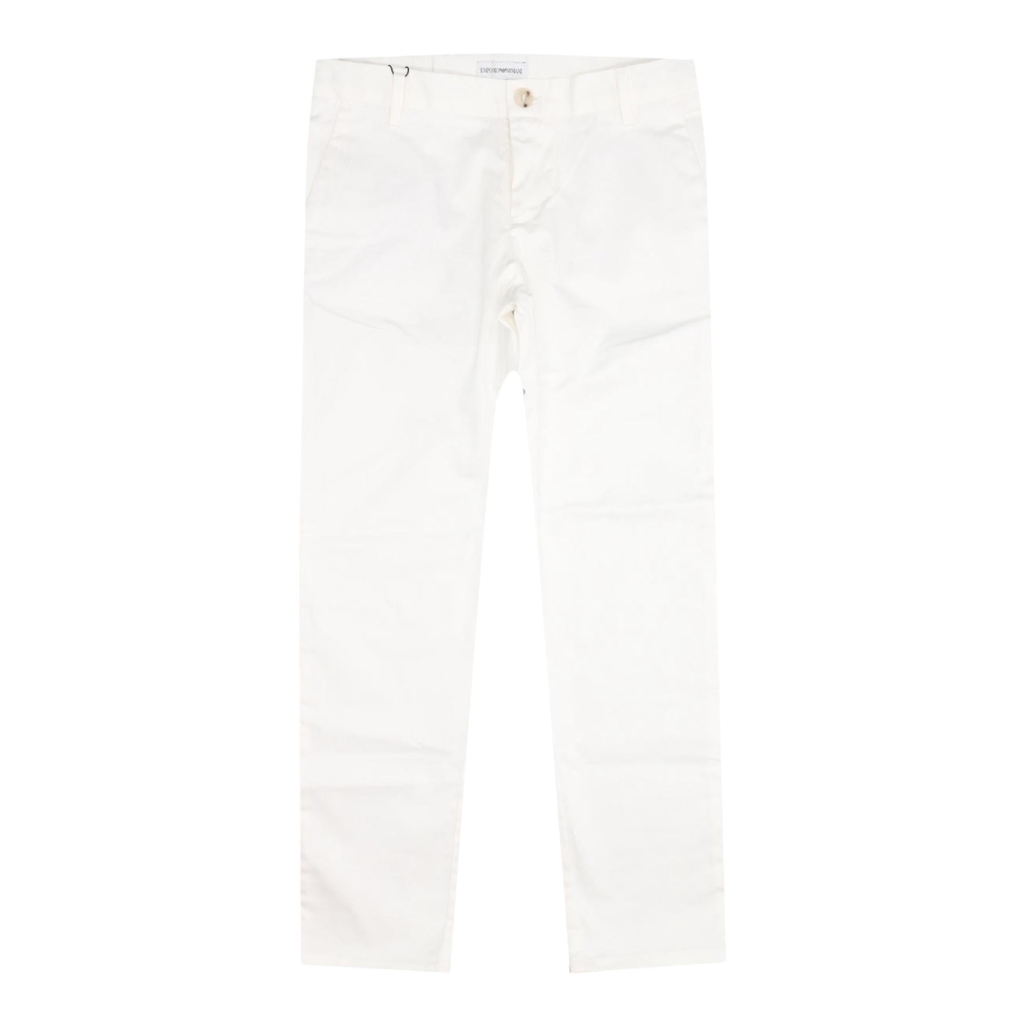Emporio Armani Pantalone Tinta Unita con Logo per Bambino 3L4PIJG BIANCO EMPORIO ARMANI 