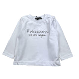 DANIELE ALESSANDRINI shirt girocollo tinta unita con stampa Bianco per Bambino 1291M00072 BIANC DANIELE ALESSANDRINI 