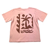 Zhoe & Tobiah T-Shirt Girocollo Tinta Unita Con Stampa Rosa Per Bambina