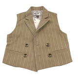 Mood_One Gilet Tinta Unita con Fantasia A Righe per Bambino BGILET FANGO MOOD_ONE 