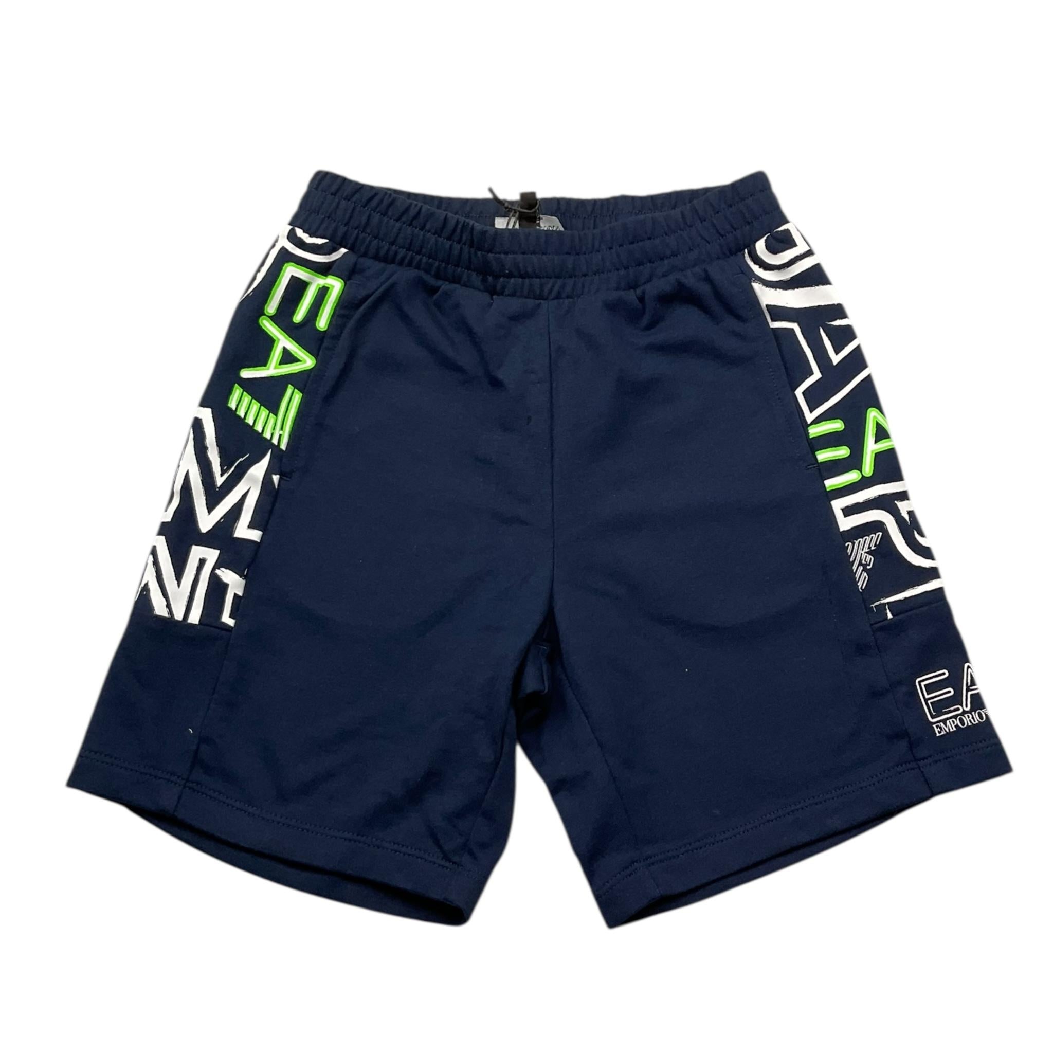 Emporio Armani Bermuda Tinta Unita con Logo per Bambino 3RBS57 BLU EMPORIO ARMANI 