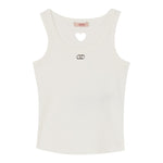 Liu Jo Canotta Tinta Unita con Traforo A Forma di Cuore per Bambina GA5199 BIANCO LIU JO 