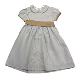 Jesvrvm Abito Mezza Manica Tinta Unita con Fantasia A Righe per Bambina IRIS BIANCO JESVRVM 