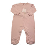 Lalalu' Tutina Tinta Unita con Stampa Rosa per Neonata