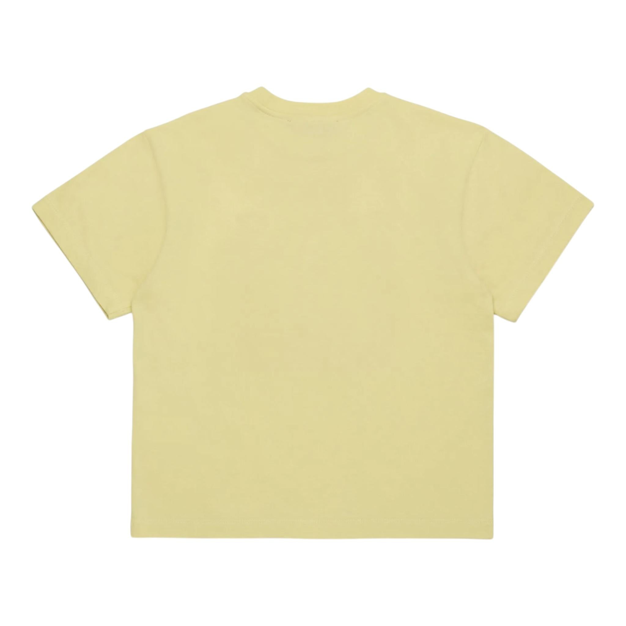 Max Mara T-Shirt Girocollo Tinta Unita con Stampa per Bambina MX0005 GIALLO MAX MARA 