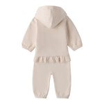 Minibanda Completo 2 Pezzi Felpa con Zip-Pantalone per Neonata 3B744 BEIGE MINIBANDA 