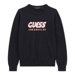 Guess Maglia Tinta Unita Girocollo con Stampa per Bambino L5RR01Z2BBO NERO GUESS 