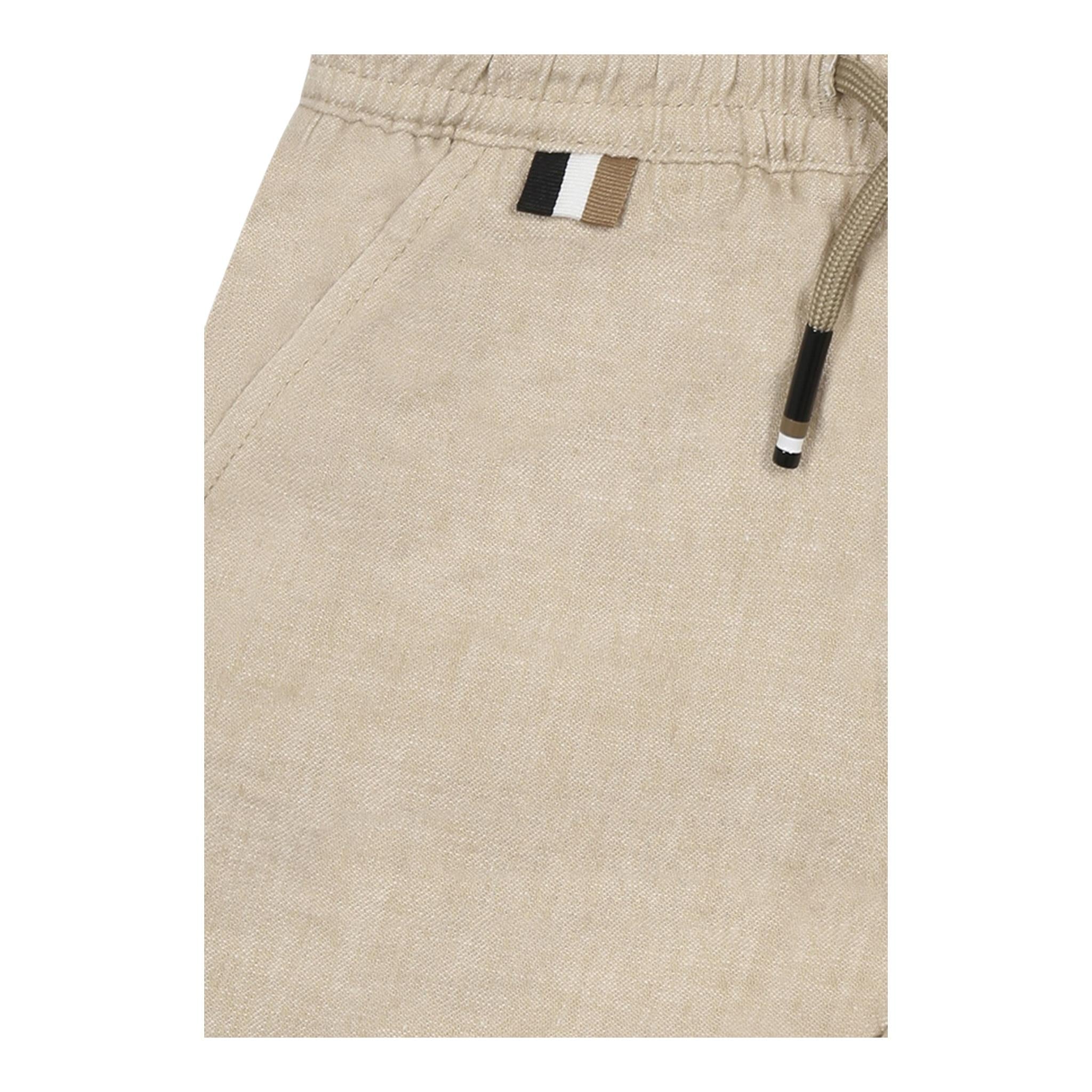 Boss Bermuda Tinta Unita con Elastico In Vita per Neonato J52082 BEIGE BOSS 