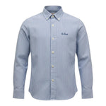 Saint Barth Camicia Manica Lunga Tinta Unita con Fantasia A Righe per Bambino 00946L AZZURRO SAINT BARTH 