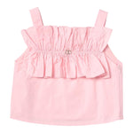 Twinset Top Giromanica Tinta Unita con Tulle per Bambina 231GJ2Q5B ROSA TWINSET 