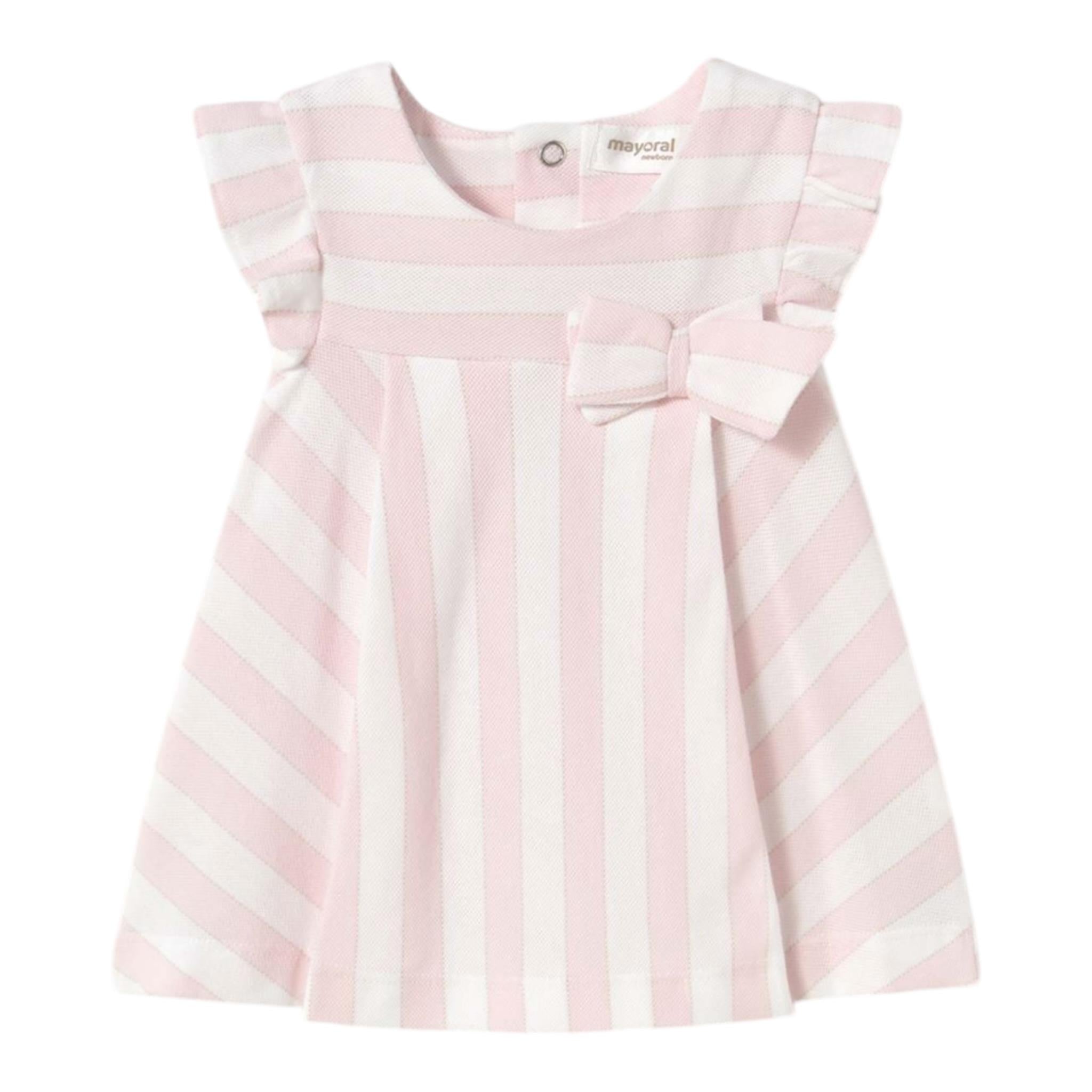 Mayoral Abito Mezza Manica Fantasia A Righe per Neonata 1847 BIANCO/ROSA MAYORAL 