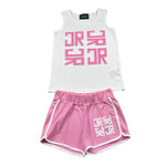 John Richmond Completo 2 Pezzi Canotte-Short Bicolore per Bambina RGP26016CE BIANCO/ROSA JOHN RICHMOND 