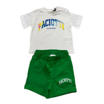 Cesare Paciotti Completo 2 Pezzi T-Shirt-Bermuda Bicolore per Neonato COMP5125B BIANCO/VERDE CESARE PACIOTTI 