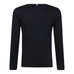 TOMMY HILFIGER shirt girocollo tinta unita con stampa in contrasto Nero per Neonato KS0KS00202XN NERO TOMMY HILFIGER 