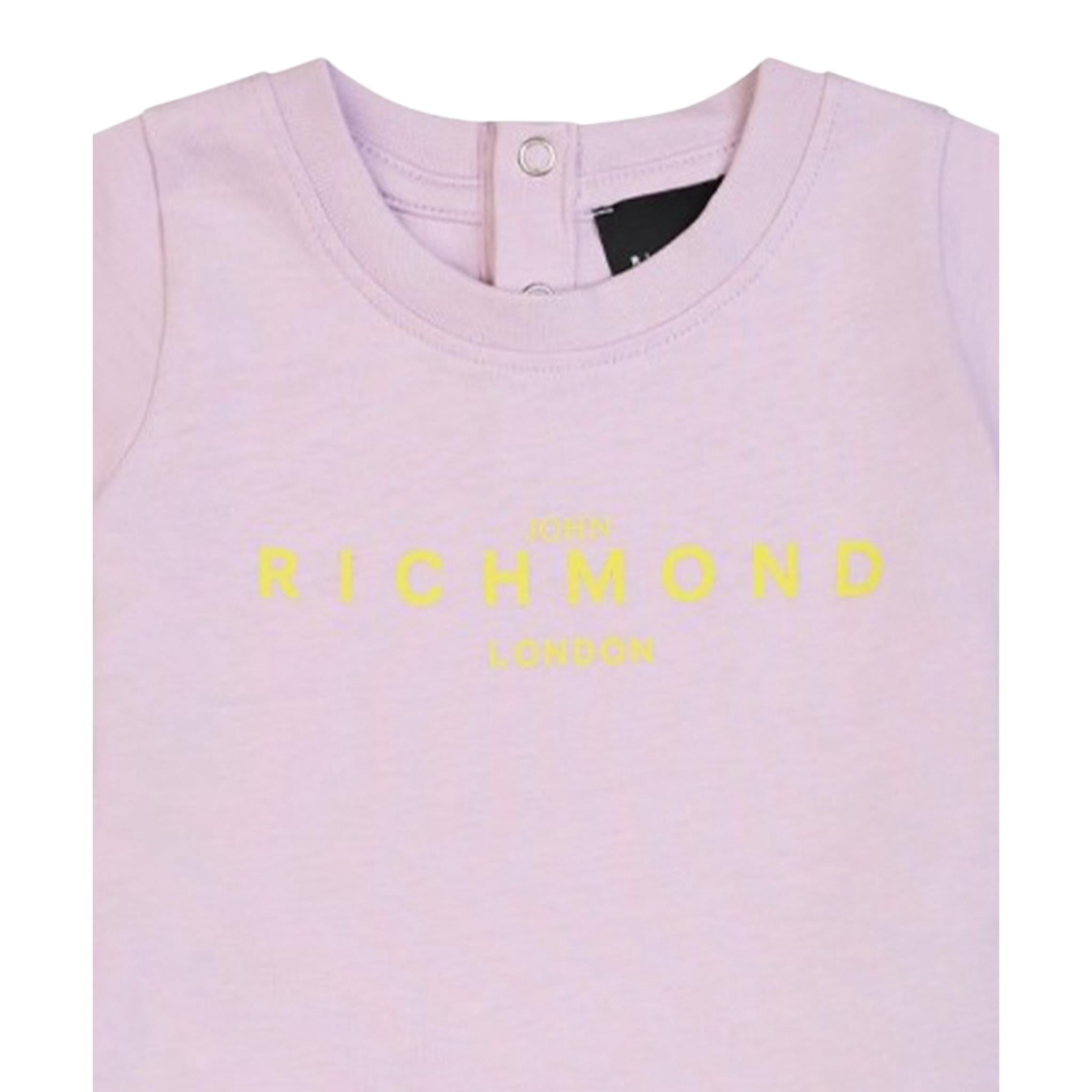 John Richmond Abito Tinta Unita con Stampa per Neonata RIP25005VEXX LILLA JOHN RICHMOND 