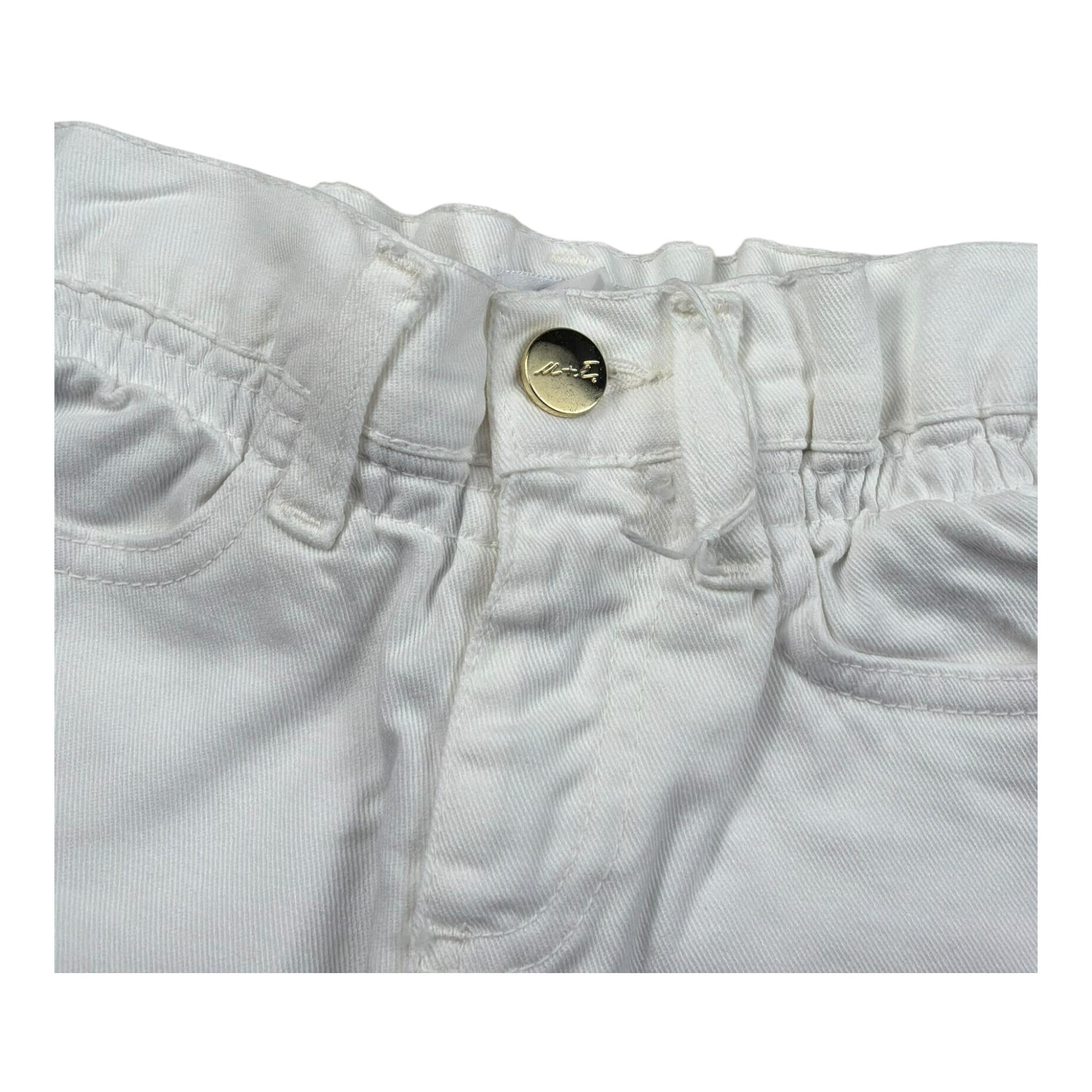 M+E' Short In Denim Tinta Unita con Elastico In Vita per Bambina UE1696 BIANCO M+E' 