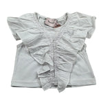 Mariuccia Top tinta unita Giromanica con Rouches Bianco per Neonata MMBSS22C475N BIANCO MARIUCCIA 