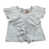 Mariuccia Top tinta unita Giromanica con Rouches Bianco per Neonata MMBSS22C475N BIANCO MARIUCCIA 