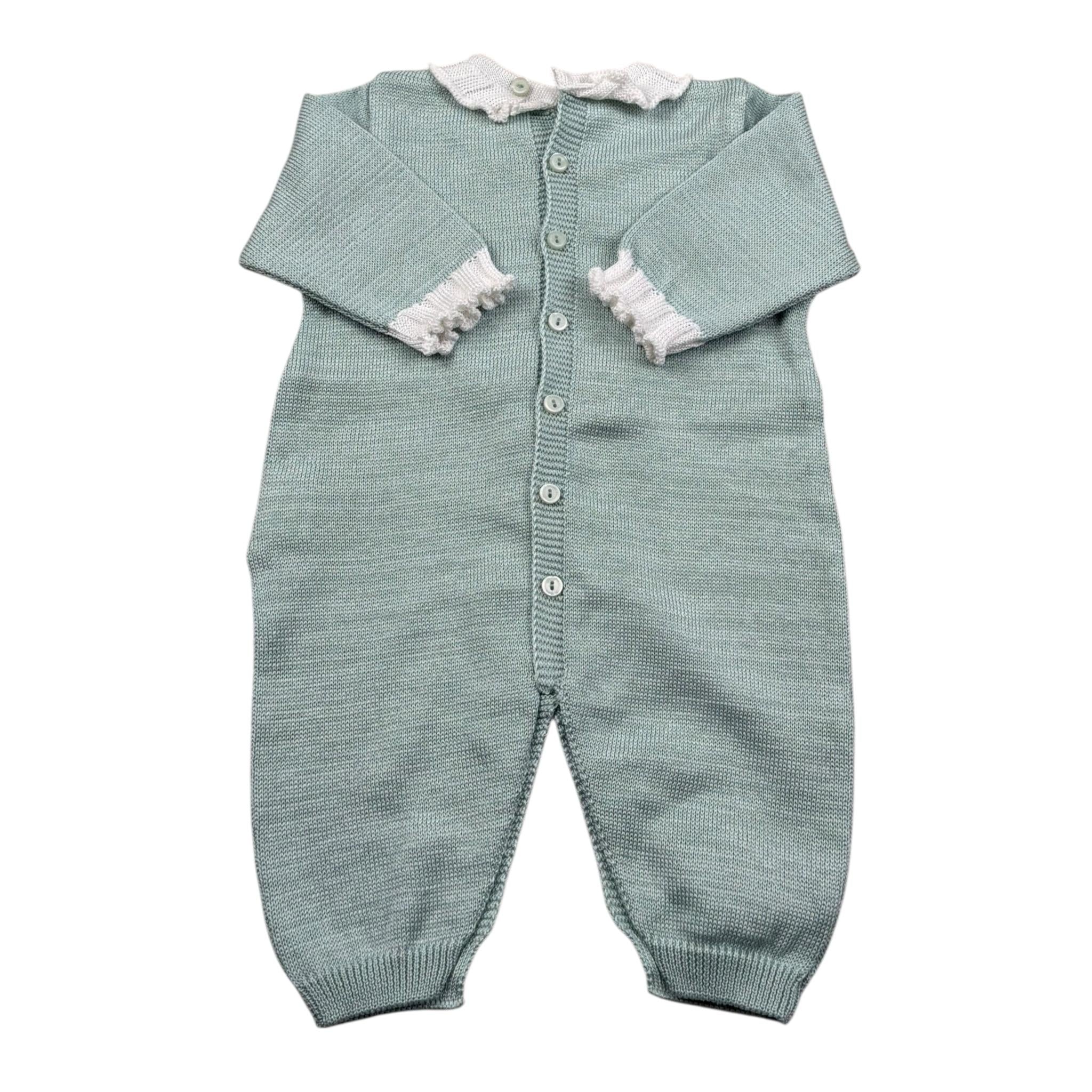 Marlu' Tutina Manica Lunga Tinta Unita con Colletto per Neonata EF99 VERDE MARLU' 