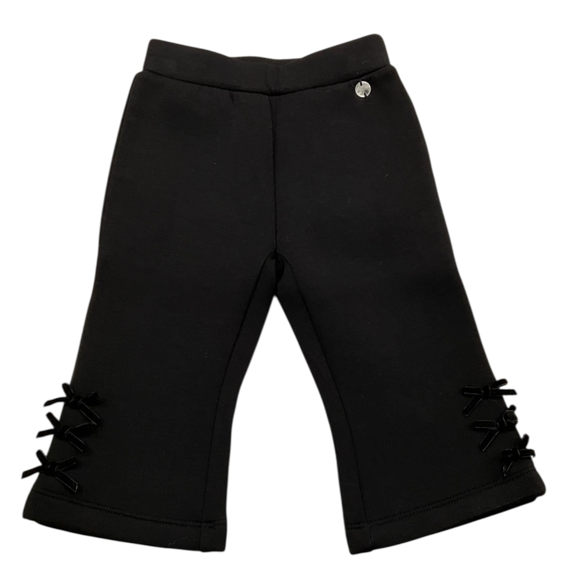 LIU JO pantalone tinta unita con fiocchi Nero per Neonata HF4085X NERO LIU JO 