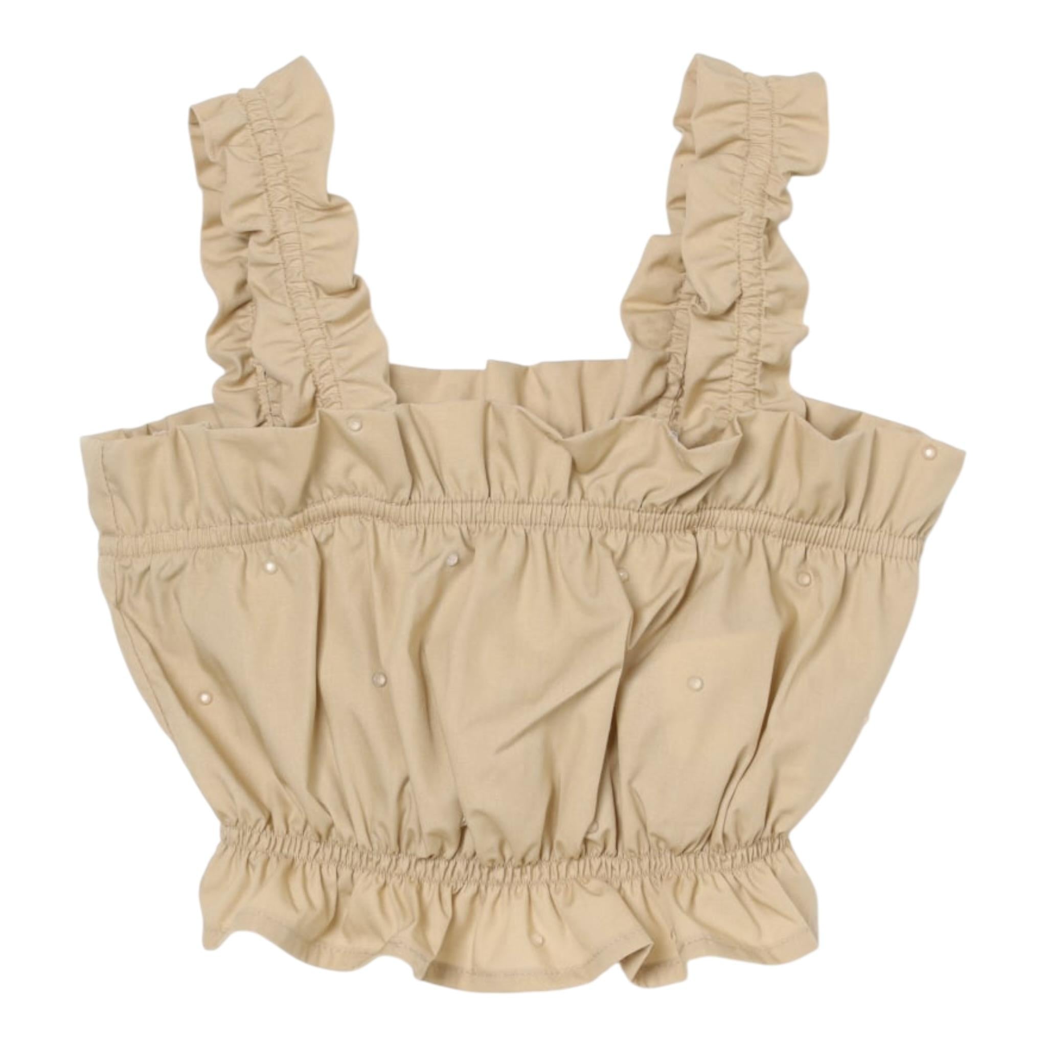 Dondup Top Giromanica Tinta Unita per Bambina DFCA031 BEIGE DONDUP 