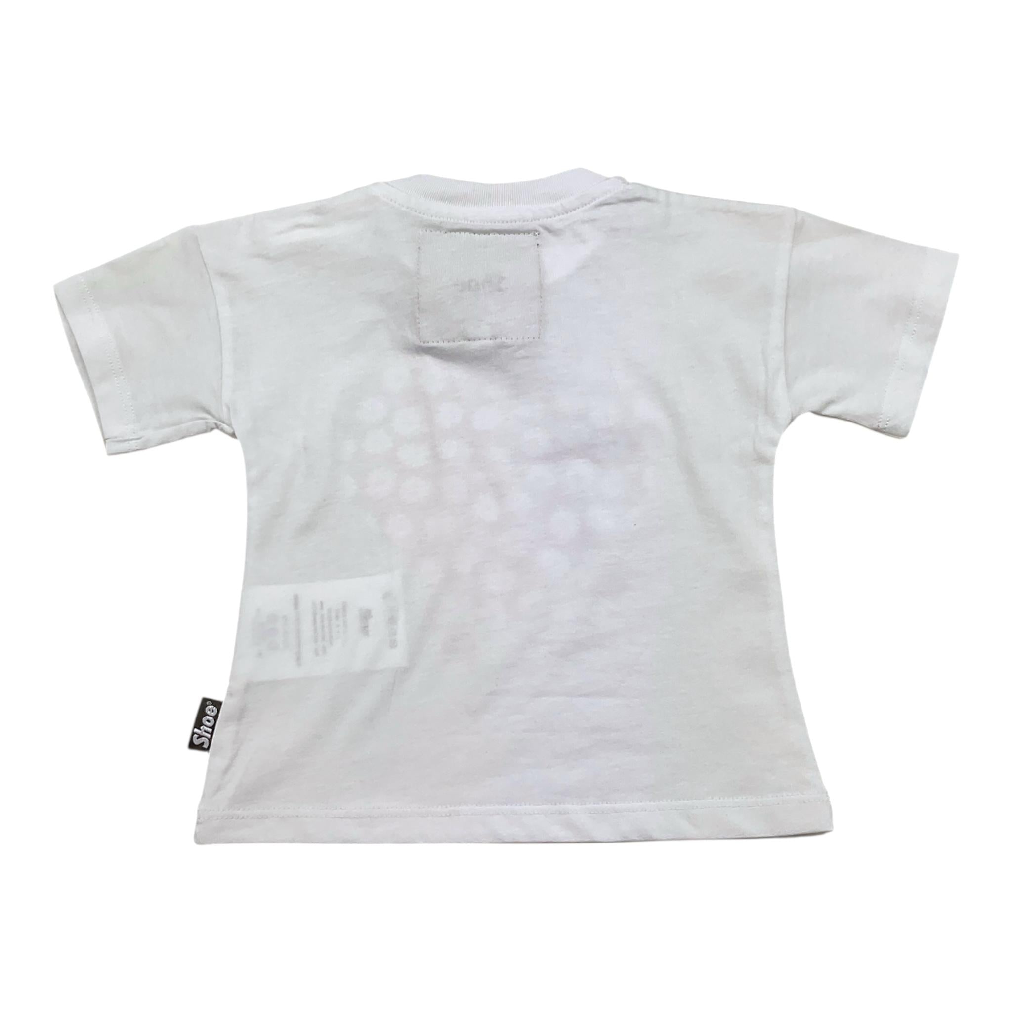 Shoe T-Shirt Girocollo Tinta Unita con Stampa per Neonata TEDDYB0404 BIANC SHOE 