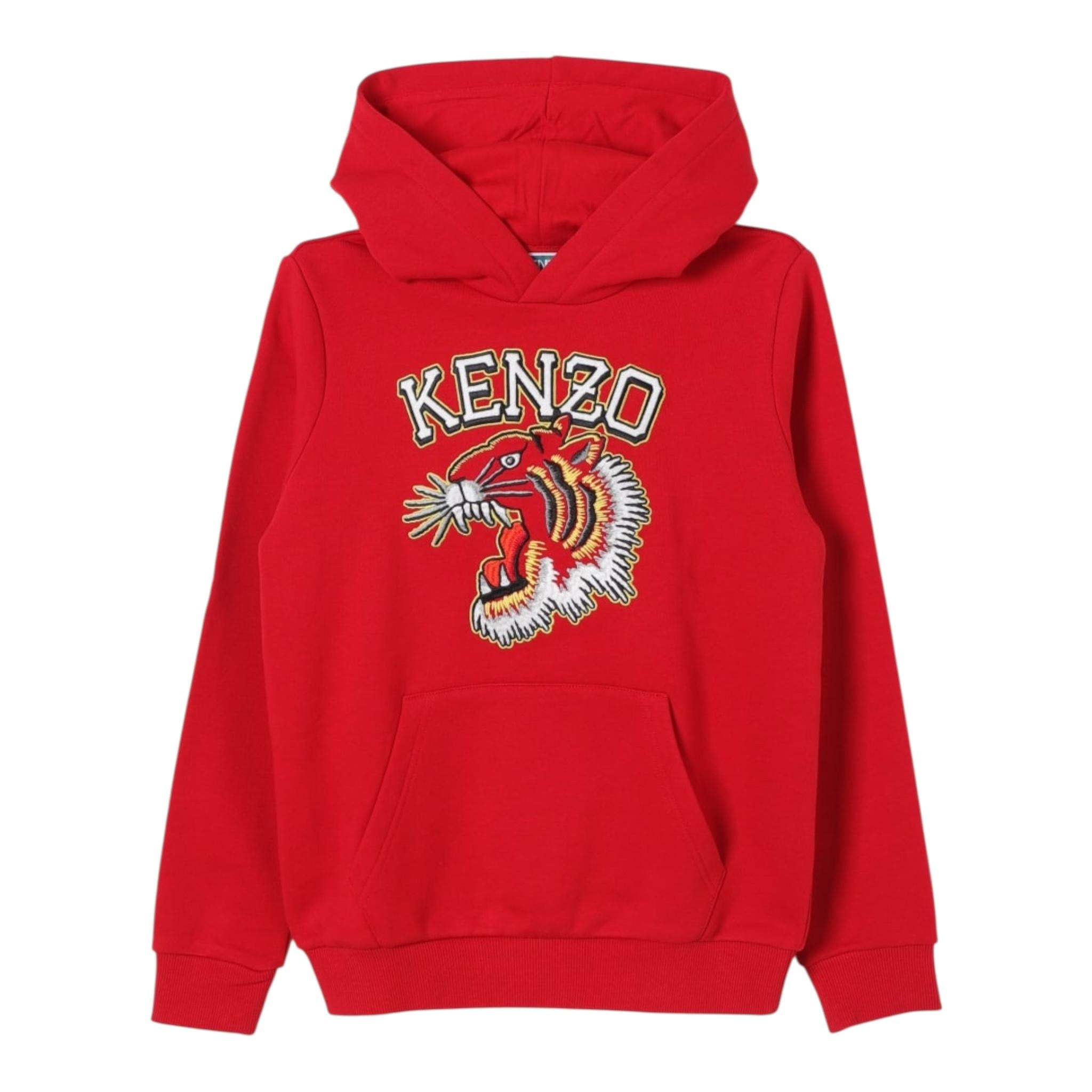 KENZO felpa tinta unita con cappuccio e stampa Rosso per Bambino K60767 ROSSO KENZO 