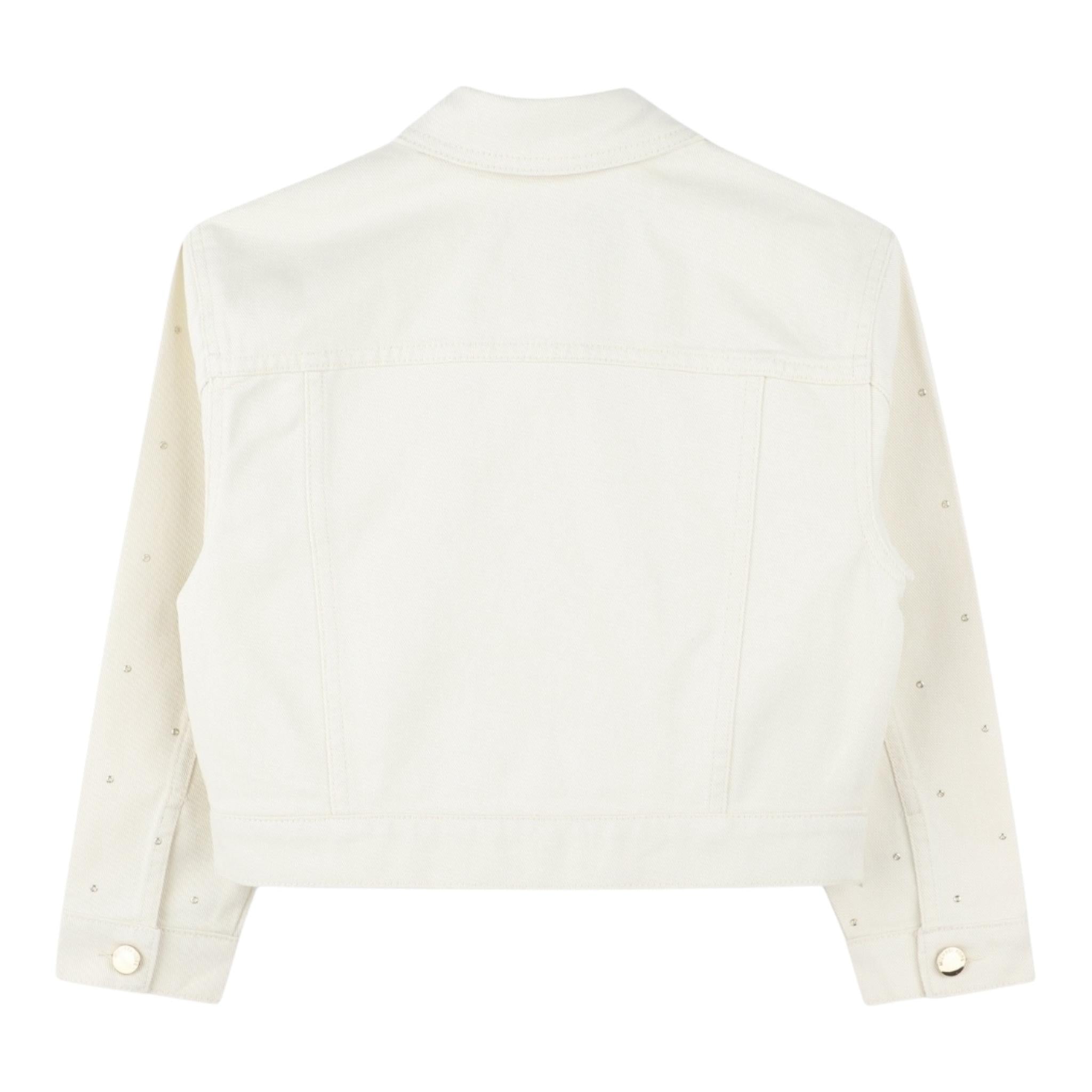 Michael Kors Giubbino Denim Tinta Unita con Applicazioni per Bambina R30293 CREMA MICHAEL KORS 