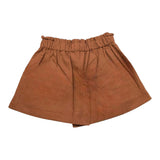 Mariuccia Short Tinta Unita Con Elastico In Vita Marrone Per Bambina