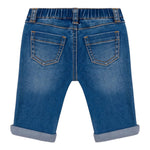 MOSCHINO jeans tinta unita con elastico in vita Blu per Neonato MUP059XX BLU MOSCHINO 