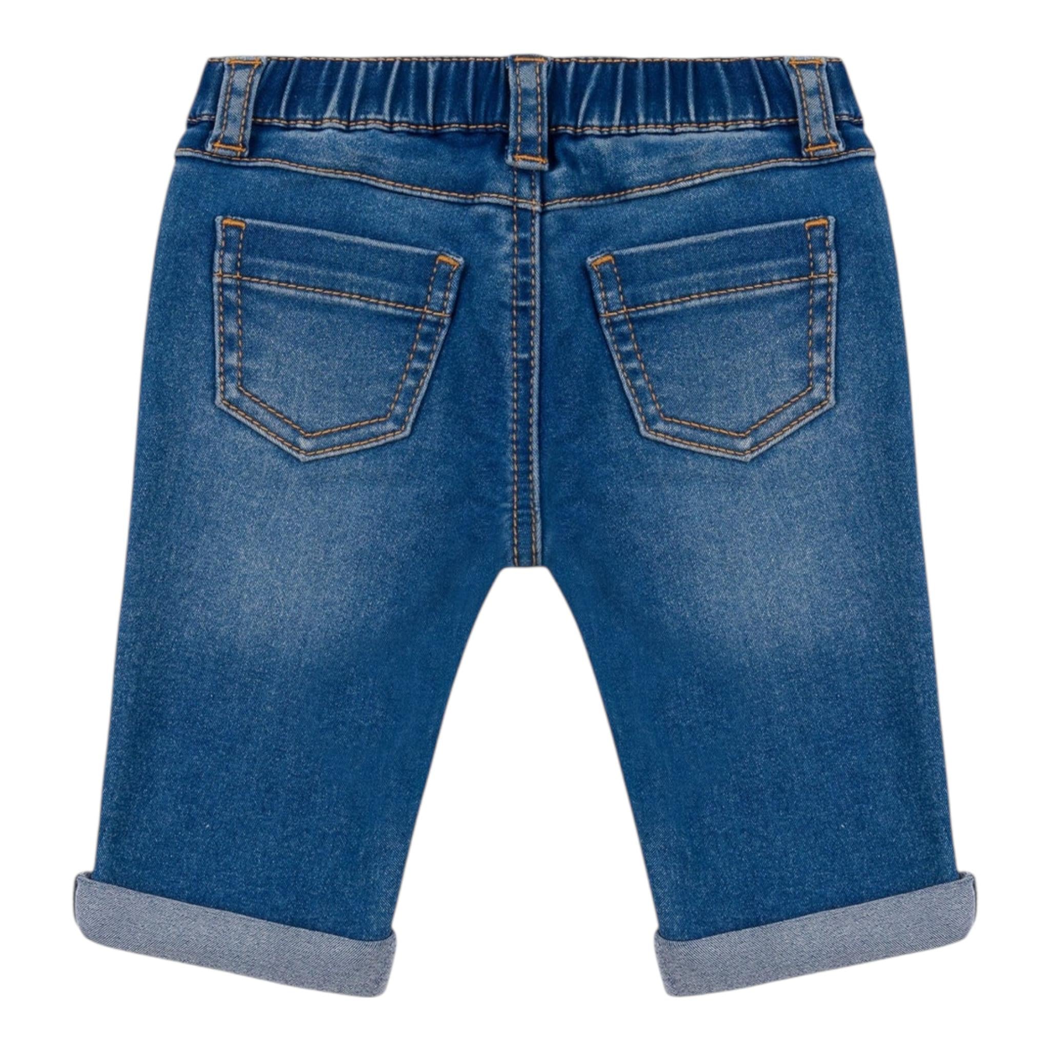 MOSCHINO jeans tinta unita con elastico in vita Blu per Neonato MUP059XX BLU MOSCHINO 