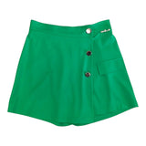 Gaelle Short Tinta Unita con Elastico In Vita Verde per Bambina