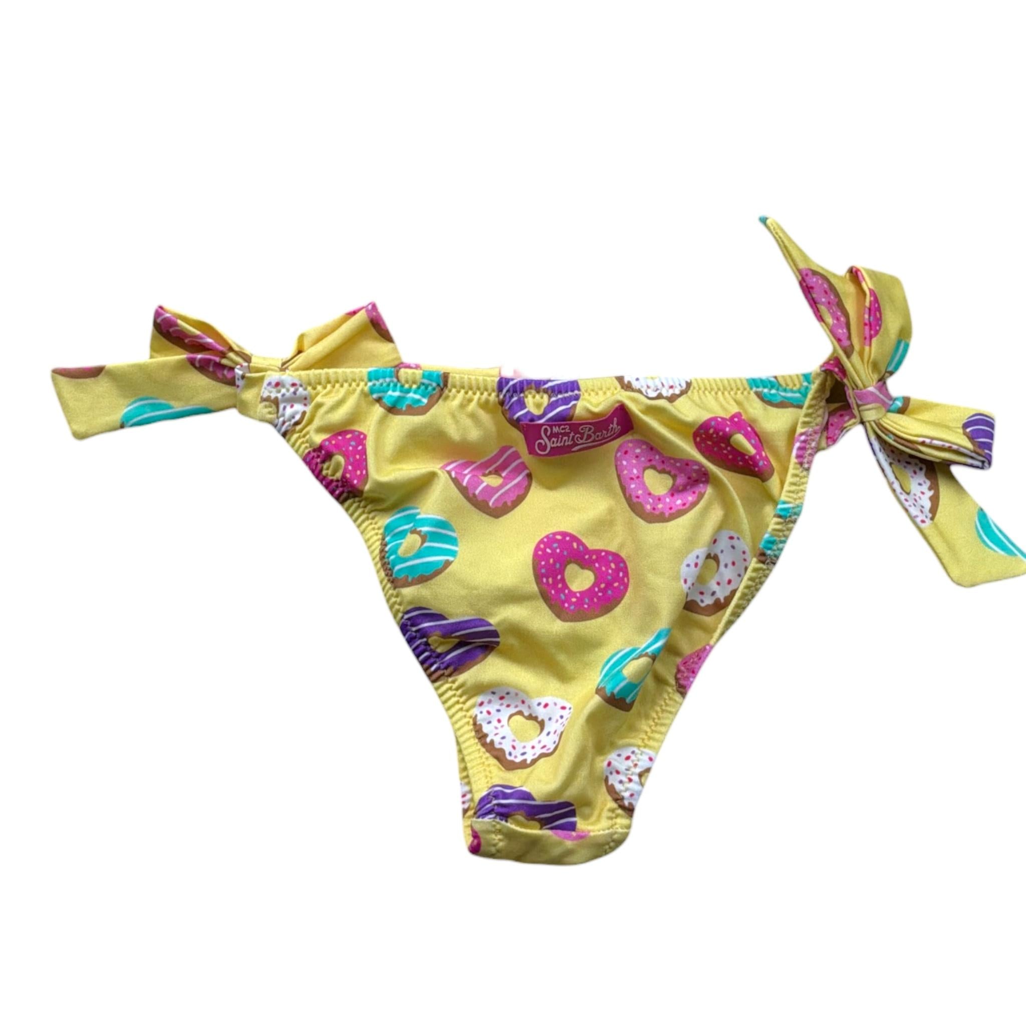 Saint Barth Costume Modello Slip Tinta Unita con Stampa per Bambina 00635L GIALLO SAINT BARTH 