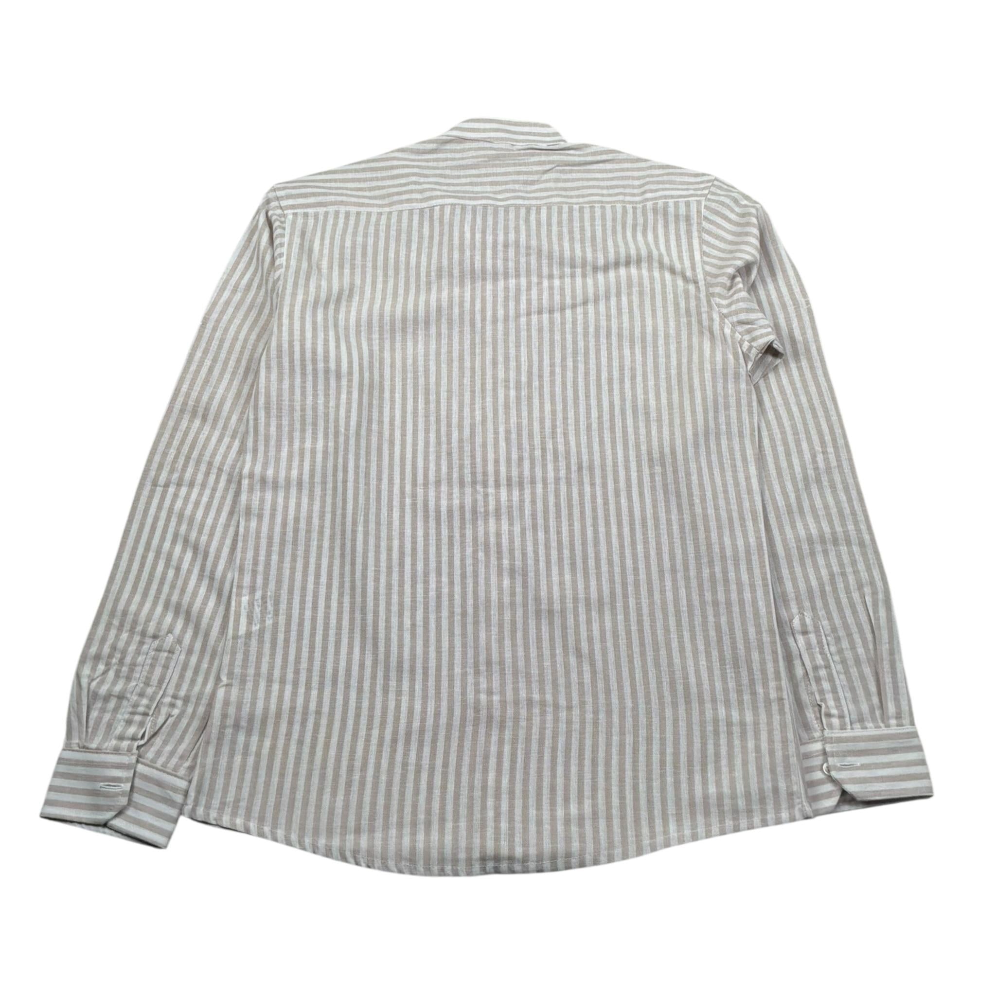 Over-D Camicia Bicolore con Fantasia A Righe per Bambino OK1085SCM BAINCO/BEIGE OVER-D 